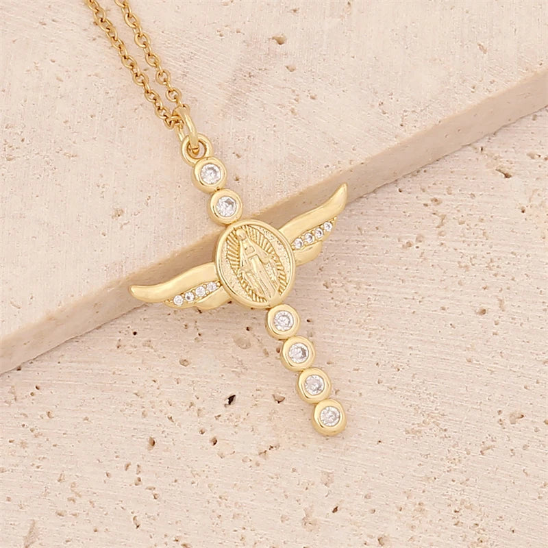 Exquisite Luxury Gold Cross Women's